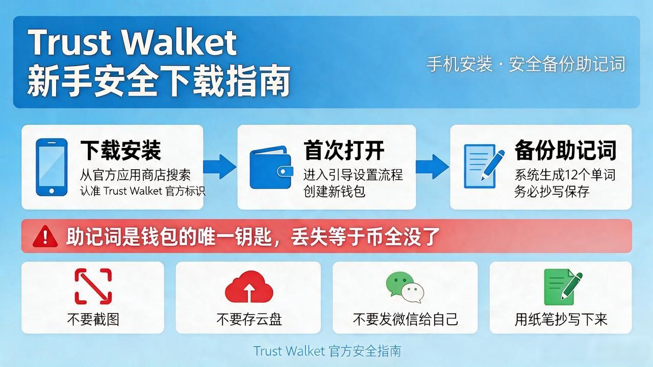 助记词备份安全_Trust Wallet下载官网_新手须知：如何在手机上顺利下载Trust Wallet最新版本并安全使用！