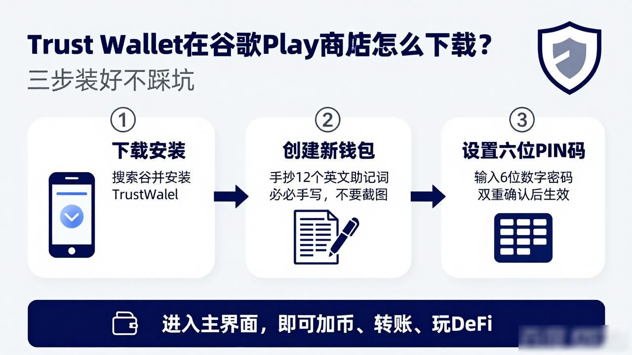 Trust Wallet在谷歌Play商店怎么下载？三步装好不踩坑