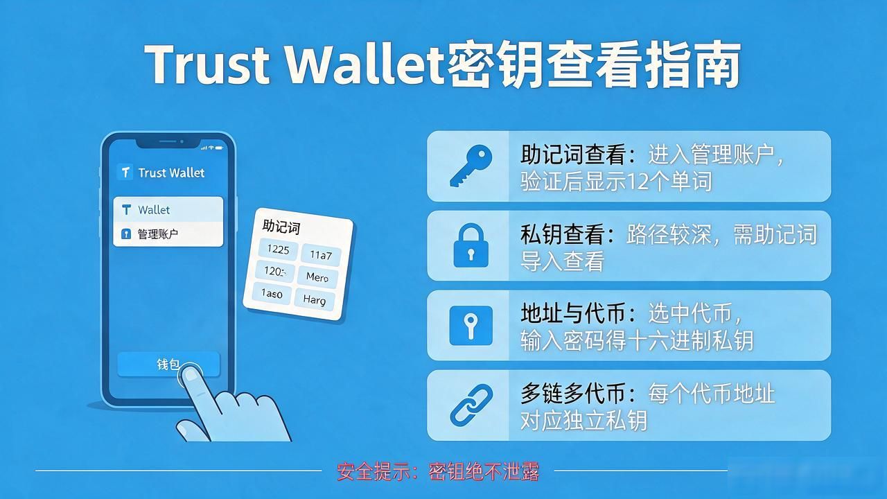 Trust Wallet钱包密钥在哪看？助记词和私钥的入口都在这