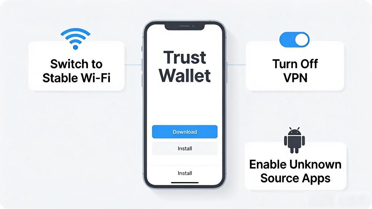 Trust Wallet下载不了怎么办？4步解决安装问题