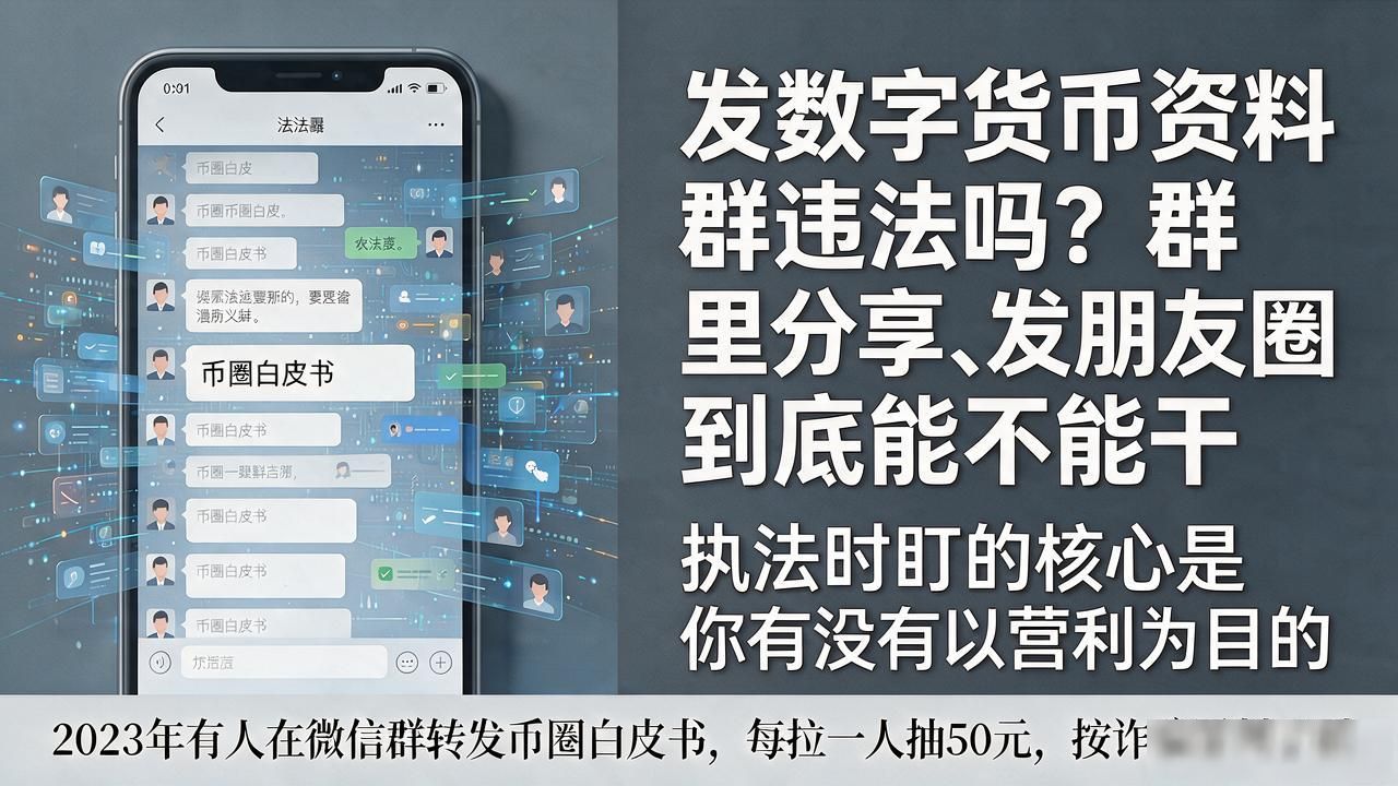 发数字货币资料违法吗？群里分享、发朋友圈到底能不能干