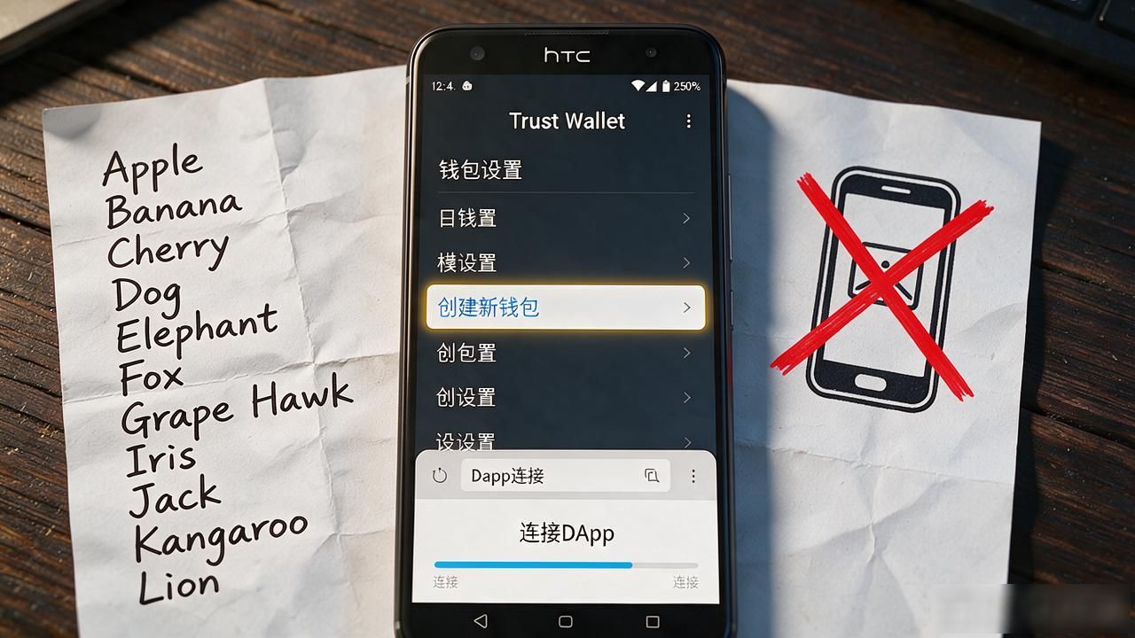 Trust Wallet装到HTC Exodus上，跟着做就行